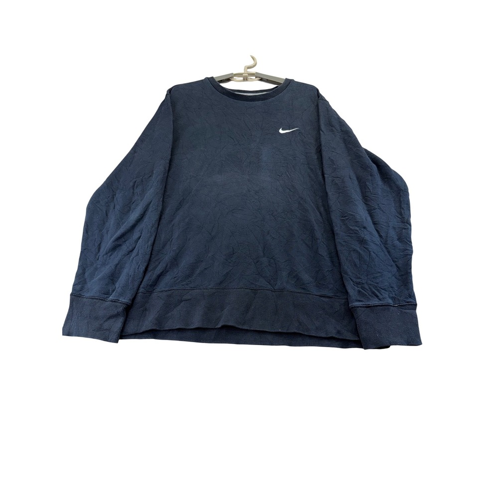 Nike Sweatshirt Mens XL Navy Blue Pullover Swoosh Logo Athletic Crewneck